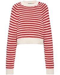 Miu Miu - Stripe-print Knitted Jumper - Lyst
