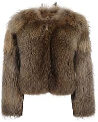 S.W.O.R.D - Collarless Faux-Fur Jacket - Lyst