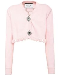 Philipp Plein - Cardigan Crop À Logo Brodé - Lyst