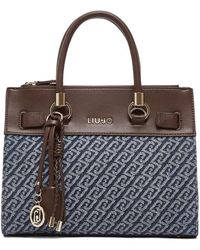 Liu Jo - Small Satchel Bag Denim-Effect - Lyst