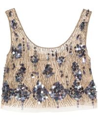 Alberta Ferretti - ビーズトリム トップ - Lyst