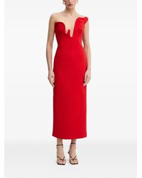 Bardot - Rosalyn Strapless V-Neck Midi Dress - Lyst