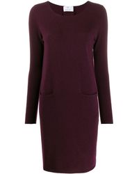Allude Jurk Met Ronde Hals - Rood