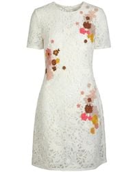 Valentino Garavani - Floral Lace Mini Dress - Lyst