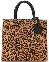 MC2 Saint Barth - Midi Leopard Print Top Handle Tote Bag - Lyst