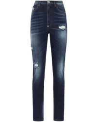 Philipp Plein - Distressed-Effect Skinny Jeans - Lyst
