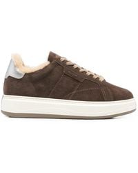 Woolrich - Shearling-Lined Suede Sneakers - Lyst