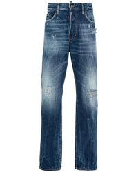 DSquared² - 642 Distressed Straight-Leg Jeans - Lyst