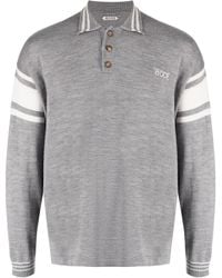 Bode - Gestreiftes Poloshirt Mit Logo-Stickerei - Lyst
