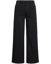 Ralph Lauren - Stretch-Cotton Wide-Leg Trousers - Lyst