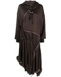 DIESEL - D-Abanazip Chiffon-Panelled Hooded Sweater Dress - Lyst