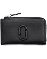 Marc Jacobs - Billetera con cremallera de cuero negro con ranuras para tarjetas - Lyst