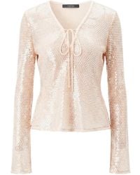 Toccin - Zuri Sequin-Embellished Flared-Sleeve Blouse - Lyst