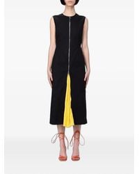 MSGM - Zip-Fastening Cut-Out Midi Dress - Lyst
