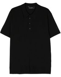 Neil Barrett - Logo-embroidered Fine-knit Polo Shirt - Lyst