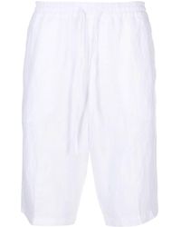 120% Lino - Mid-rise Linen Bermuda Shorts - Lyst