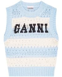 Ganni - Logo Cotton Blend Vest - Lyst