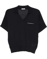 Peserico - Rhinestone-Embellished V-Neck T-Shirt - Lyst