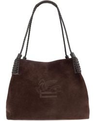 Etro - Schultertasche Aus Wildleder - Lyst