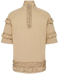 Simone Rocha - Ruffled Half-Zip T-Shirt - Lyst