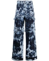 Ferrari - Belted-Waist Tie-Dye Print Jeans - Lyst