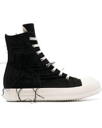 Rick Owens - Distressed-effect Lace-up High-top Sneakers - Lyst