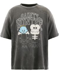 SAINT Mxxxxxx - T-Shirt Imprimé À Effet Usé - Lyst