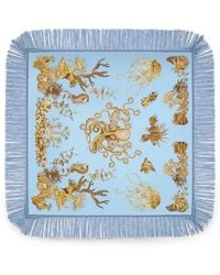 La DoubleJ - Reversible Fringe Foulard 90 - Lyst