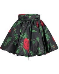 Blumarine - Rose-Print Bubble Mini Skirt - Lyst