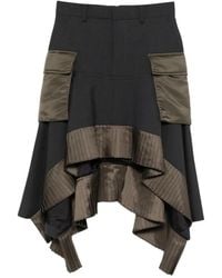 Sacai - Asymmetric-Hem Skirt - Lyst
