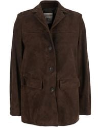 Semicouture - Chaqueta de ante con botones - Lyst