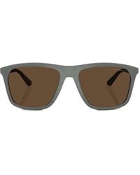 Emporio Armani - Matte-Frame Square Sunglasses - Lyst