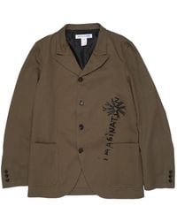 Comme des Garçons - Blouse À Imprimé Graphique Et Revers Crantés - Lyst