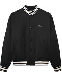 Les Deux - Embroidered Satin Bomber Jacket - Lyst