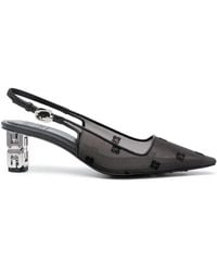 Givenchy - Escarpins En Cuir À Plaque Logo 65 Mm - Lyst