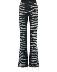Roberto Cavalli - Zebra-Print Flared Jeans - Lyst