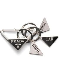 Prada - Triangle Keyring - Lyst