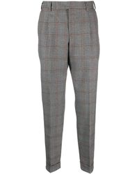 PT Torino - Plaid Virgin Wool Tapered Trousers - Lyst