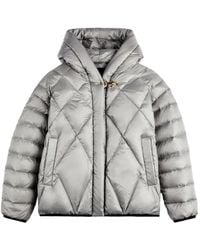 Fay - Argyle Quilted Hooded Jacket - Lyst