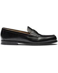 Prada - Logo-plaque Leather Loafers - Lyst