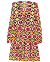 CONNOR & BLAKE - Sequin-Embellished Geometric-Print Mini Dress - Lyst
