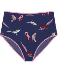 Laura Urbinati - Bird-Print Scalloped-Trim Briefs - Lyst