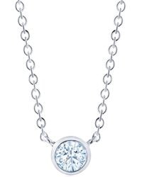 Kwiat - 18kt White Gold Round Diamond Bezel Set Pendant Necklace - Lyst