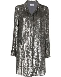 P.A.R.O.S.H. Sequinned Open-front Coat - Metallic