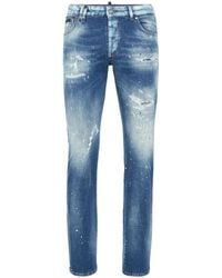 Philipp Plein - Smiley Face-Appliqué Jeans - Lyst