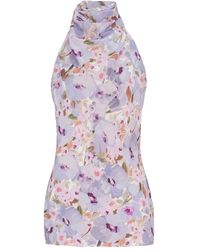 Balmain - Sleeveless Top With Poppy Flower Print - Lyst