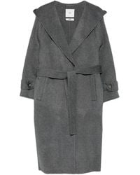 SOLOTRE - Hooded Belted Coat - Lyst