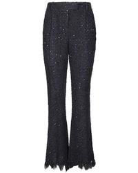 MATIERES FECALES - Sequin-Embellished Frayed Trousers - Lyst