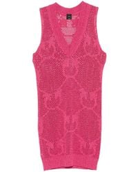 Pinko - V-Neck Mini Dress - Lyst