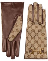 Gucci - GG Canvas Gloves With Horsebit - Lyst